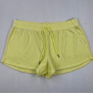 All In Motion Shorts Women XXL Yellow Lounge Sweat Shorts Drawstring Cotton NWT
